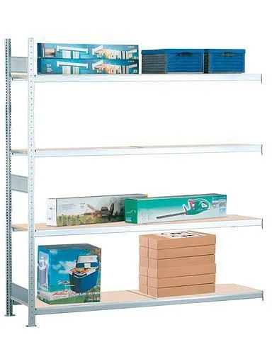Passacavo Nylon Scaffale campata larga Schulte con truciolare campo supplementare 4 livelli di stoccaggio larghezza scompa...