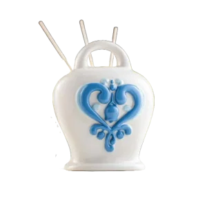 Passacavo Nylon Sharon - Campana esteso avorio con rilievo colorato
