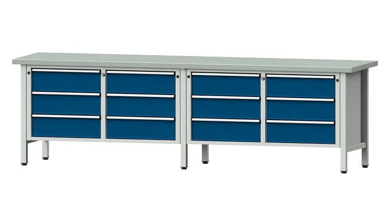 Passacavo per Pannelli Banchi da lavoro ANKE banco da lavoro box modello 108 V 2800 x 700 x 840 mm RAL 7035/5010 ZBP 40 mm...
