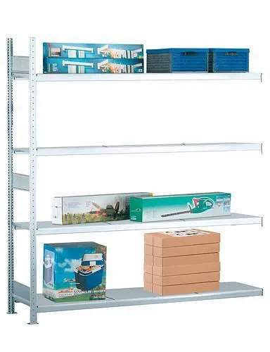 Scaffale campata larga Schulte con ripiani acciaio campo più 4 livelli di stoccaggio larghezza scomparto 2500 mm 2506 x 83...