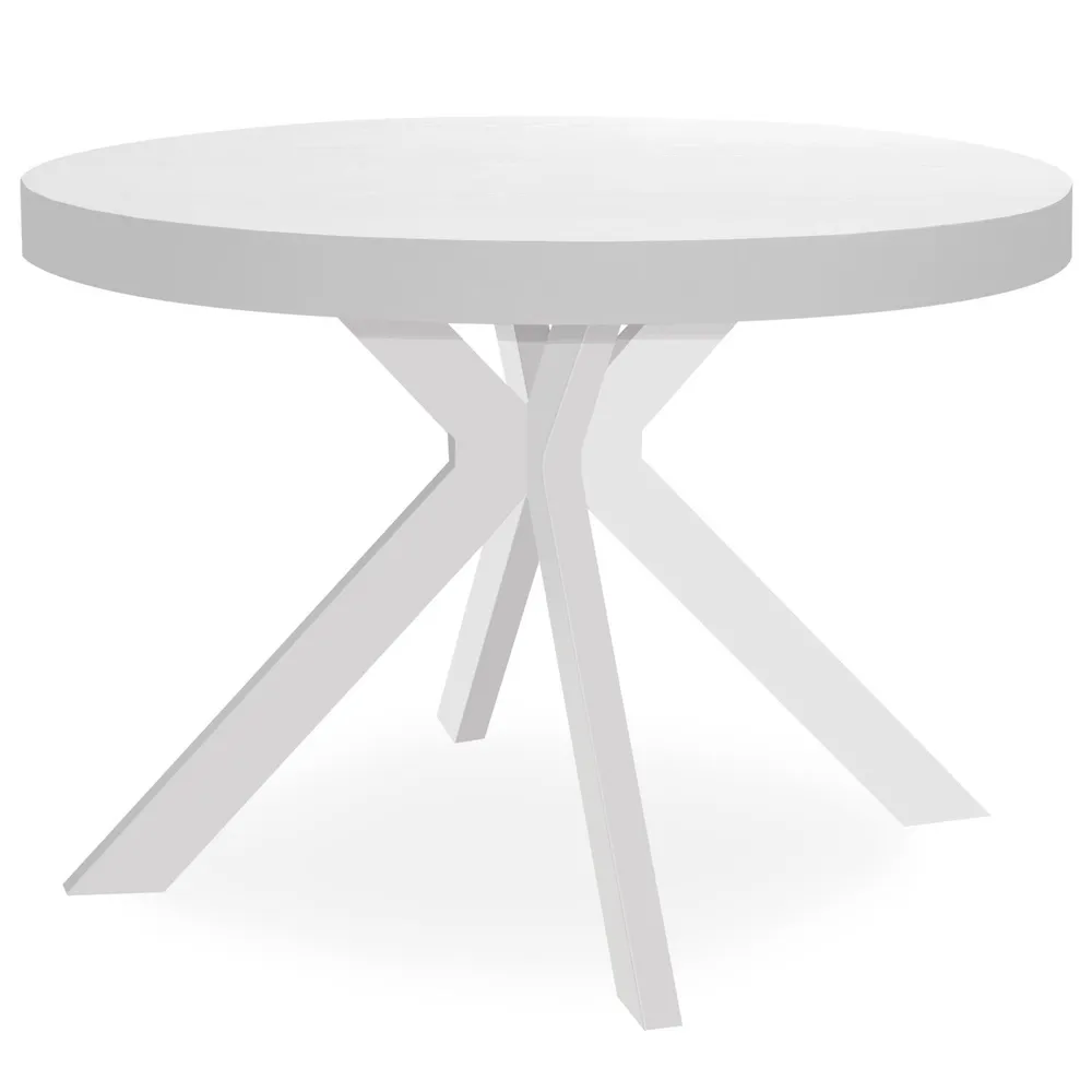 Tavolo rotondo allungabile Myriade Bianco Set da 10 Pezzi Multidiametro