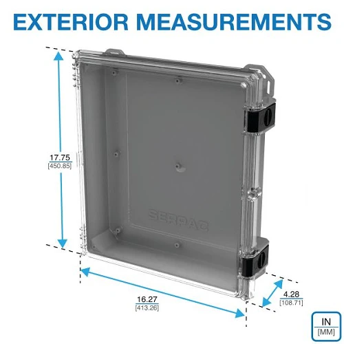 Guarnizione Passacavo 17.75" x 16.27" x 4.00" Boss Spacing Industrial Enclosure I602HL,TCBG