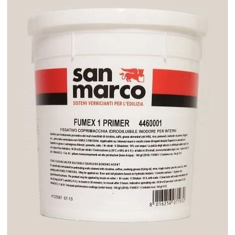 San Marco - Fumex 1 Primer lt. 4 fissativo Coprimacchia Idrodiluibile Inodore per Interni
