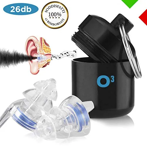 O³ Tappi per Orecchie Antirumore - Protezione Udito | Festival -...