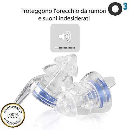 O³ Tappi per Orecchie Antirumore - Protezione Udito | Festival -...