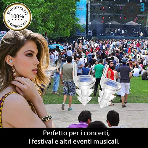 O³ Tappi per Orecchie Antirumore - Protezione Udito | Festival -...