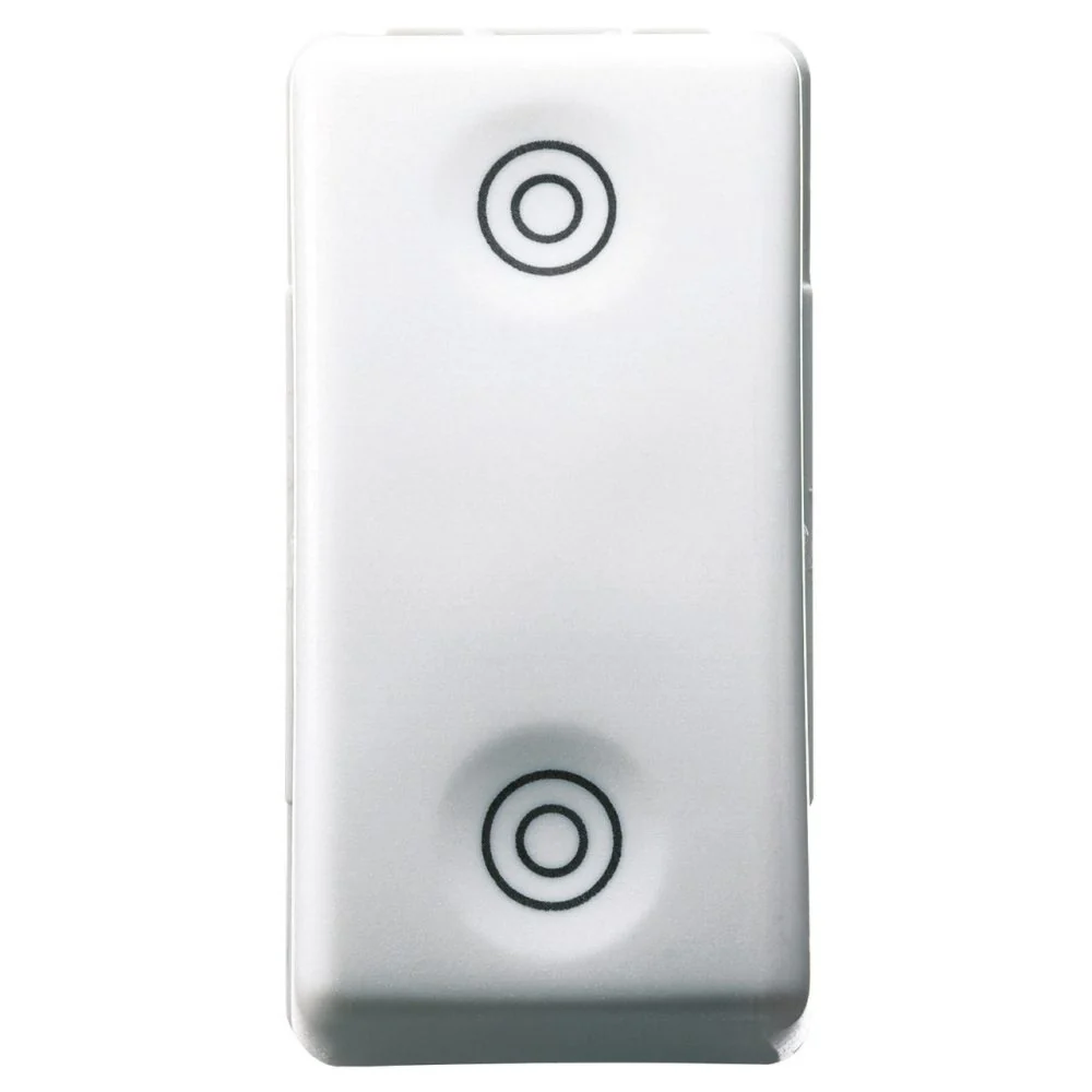 PULSANTE UNIPOLARE CON INTERBLOCCO E SIMBOLO DOPPI CERCHI 250V AC NA+NA 10A SYSTEM WHITE - GEWISS GW20520