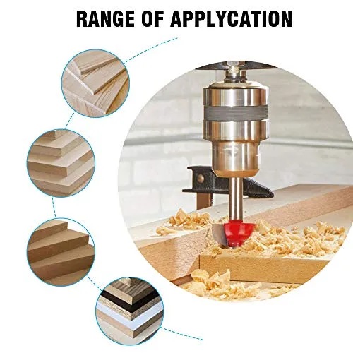 flintronic Set di Fresa per Scanalature del Legno, 15 Pezzi #1 Rosso 15pcs