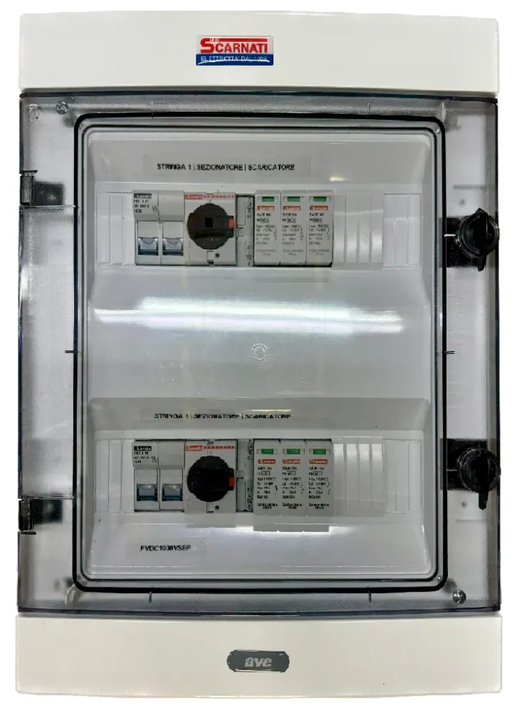 FVDC600VPAR - Quadro di stringa cablato e certificato per impianti fotovoltaico 2 stringhe parallelo da 600Vdc (Tutti marc...