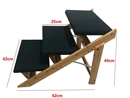 Maxx - Scaletta Pieghevole per Cani, Legno, 62 x 42 x 49 cm