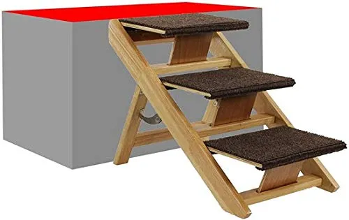 Maxx - Scaletta Pieghevole per Cani, Legno, 62 x 42 x 49 cm