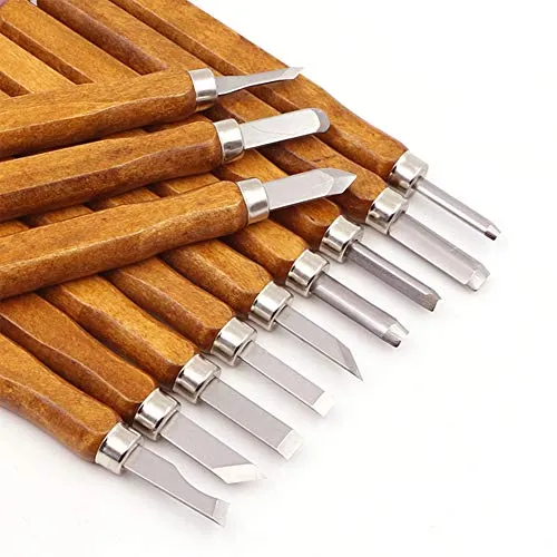MAIKEHIGH 14Pcs Kit di strumenti per intaglio del legno - Scalpelli 14pcs