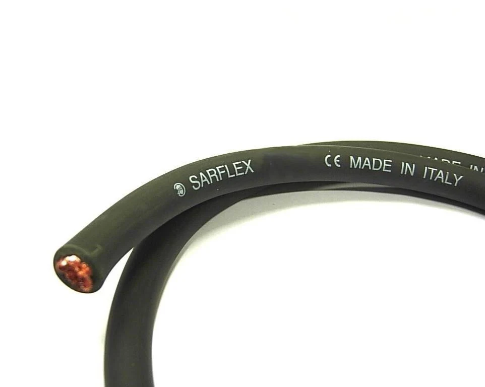 Cavo saldatura EXTRA FLESSIBILE RAME SARFLEX PVC NERO 10 mm² Sacit - per Saldatura, Car Audio, Camper, Impianti fotovoltaici