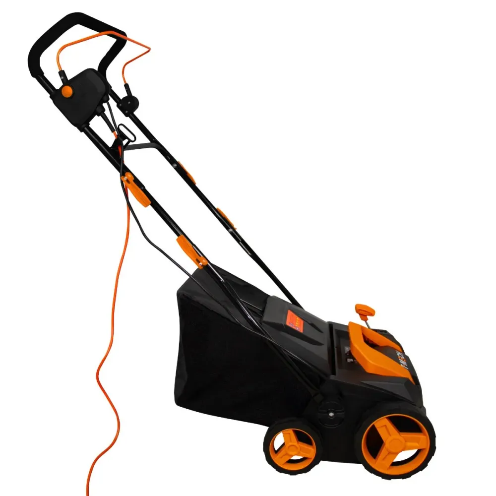 Aspiratore per Prati Sintetici 58x108x95 cm 1800 W Foglie Erba e Detriti Nero e Arancione