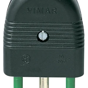 Vimar 01026 - Spina 2P+T 16A assiale nero