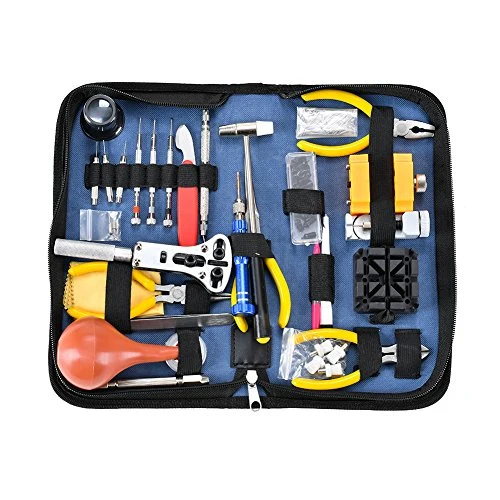 Deluxe - Kit per riparazione orologi apri strumenti regolabile Band 141pcs