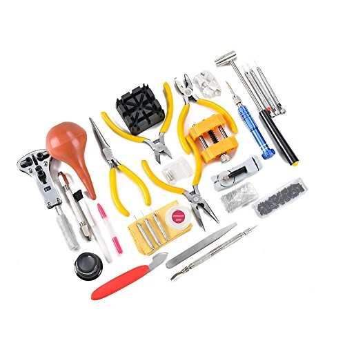 Deluxe - Kit per riparazione orologi apri strumenti regolabile Band 141pcs