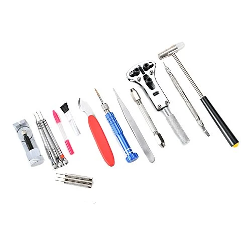 Deluxe - Kit per riparazione orologi apri strumenti regolabile Band 141pcs