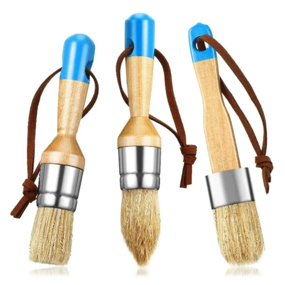 3 Pezzi/Set Manico Ergonomico Pennelli per Vernice Gesso e Cera Setole Stencil Strumenti per Decorazione Casa, Progetti Le...