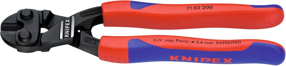 KNIPEX Tronchese compatto CoBolt con manici rivestiti, Lunghezza complessiva: 200 mm