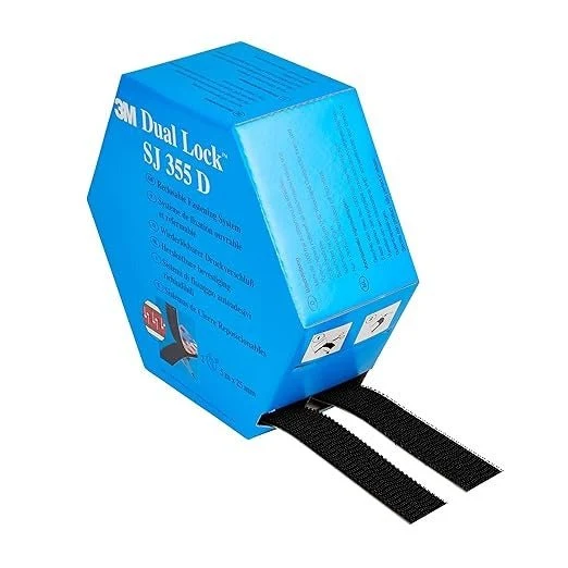 Nastro Dual Lock 3M SJ355D Nero 25 mm x 5 m | Sistema di Fissaggio Richiudibile