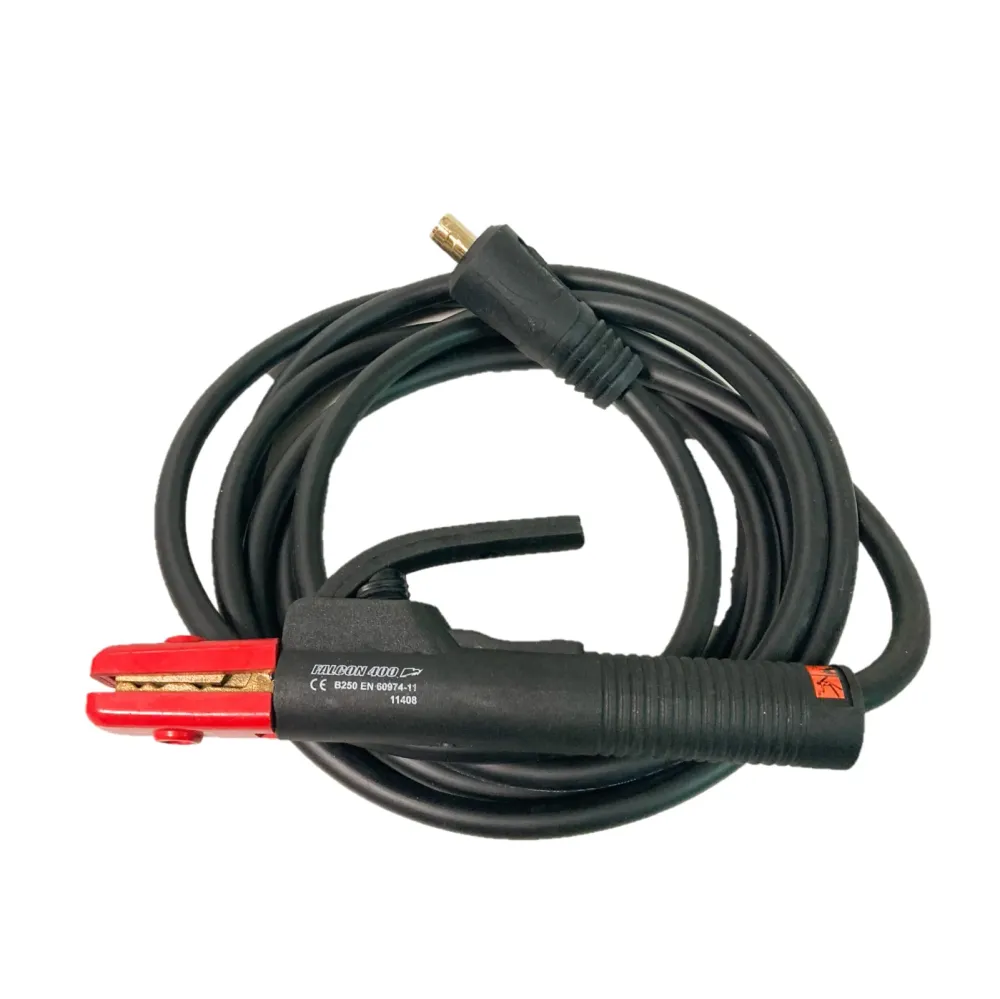 Kit saldatura Elettrodo MMA Cavo massa e pinza 400A attacco rapido 50 mmq (grande)
