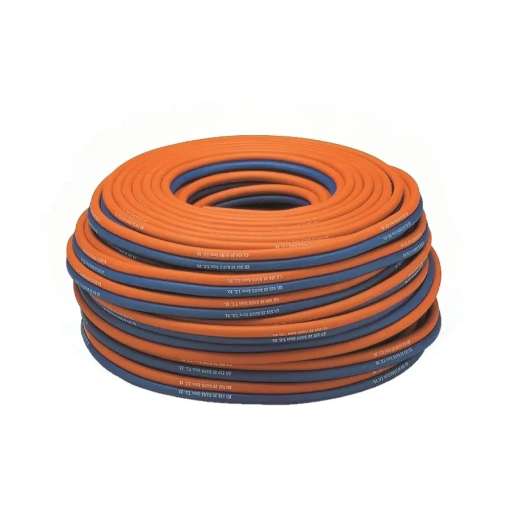 Tubo binato per cannello ISO 3821 Ø interno 8mm Ø esterno 15 mm per OSSIGENO E PROPANO