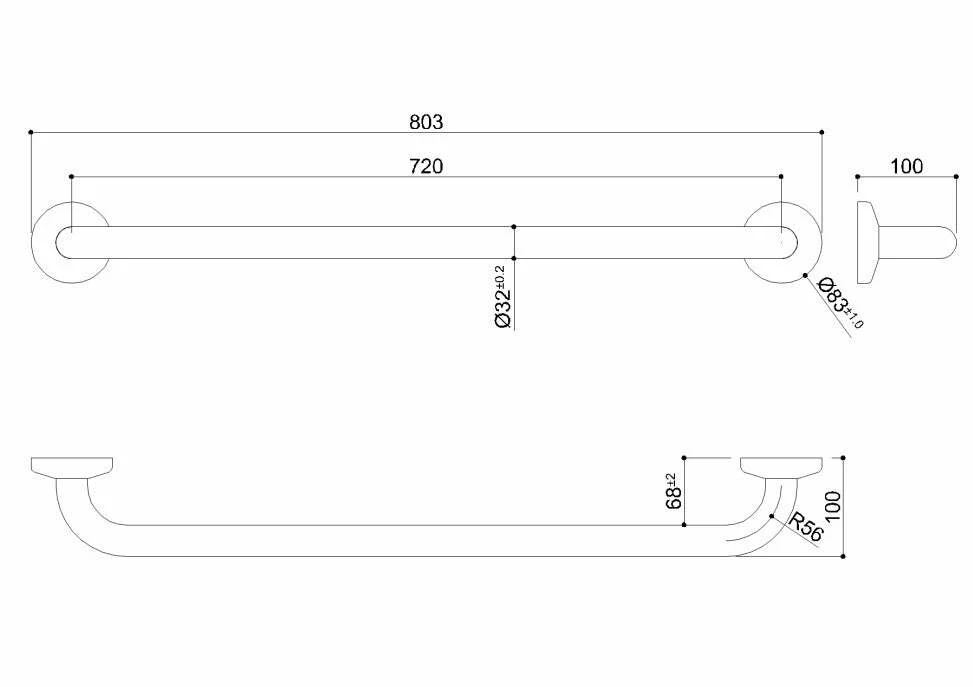 Pulsante di Emergenza Ponte Giulio Paint maniglione di sicurezza lineare 80,3 cm bianco lino