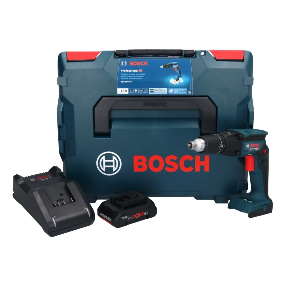 Bosch GTB 18V-45 avvitatore batteria per cartongesso 18 V 32 Nm brushless + 1x batteria ricaricabile ProCORE 4,0 Ah + cari...