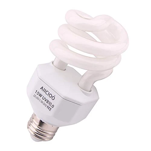 AIICIOO 10.0 Lampadina UVB 15W 10% compatta e Fluorescente per rettili...