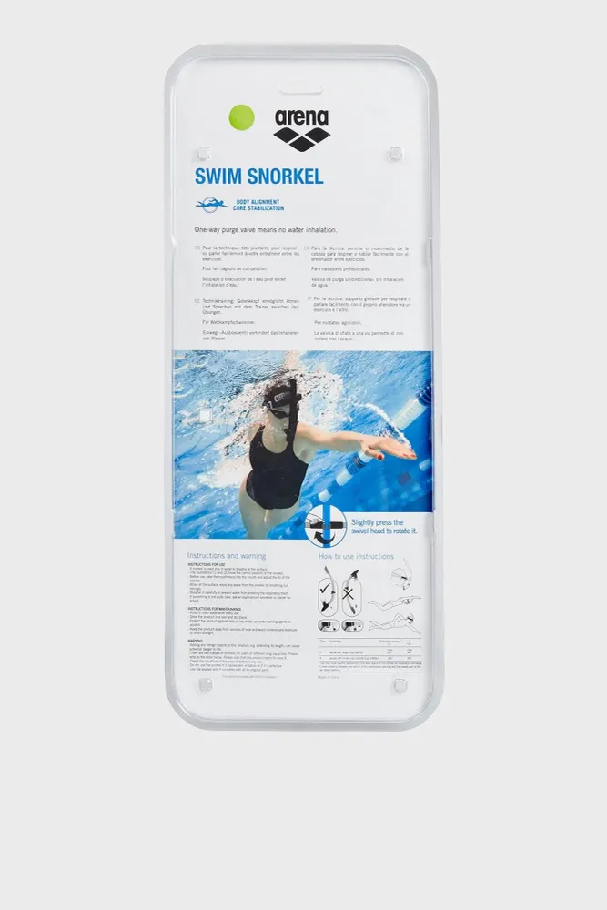 TUBO FRONTALE ARENA SWIM SNORKEL 3 BOCCAGLIO NUOTO PINNATO VERDE