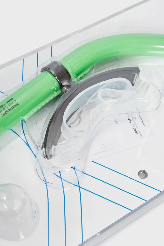 TUBO FRONTALE ARENA SWIM SNORKEL 3 BOCCAGLIO NUOTO PINNATO VERDE