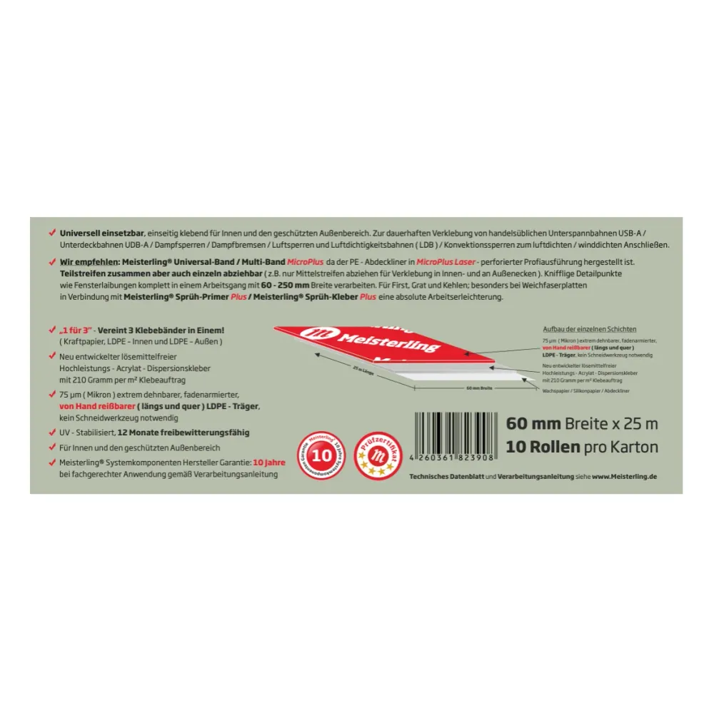 Meisterling Universal Nastro adesivo 60 mm x 25 m ( 10x 006300000020 )