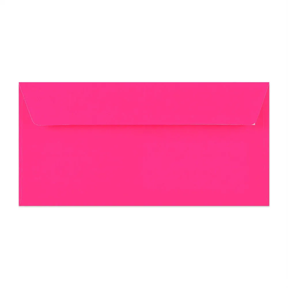110x220 mm (DL) Busta rosa fluorescente con finestra