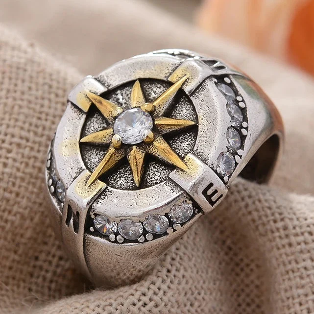 Anello Vintage Bussola Rosa dei Venti