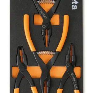 Beta - Set 4 Pinze Per Anelli Seeger M145 Termoformato Morbido