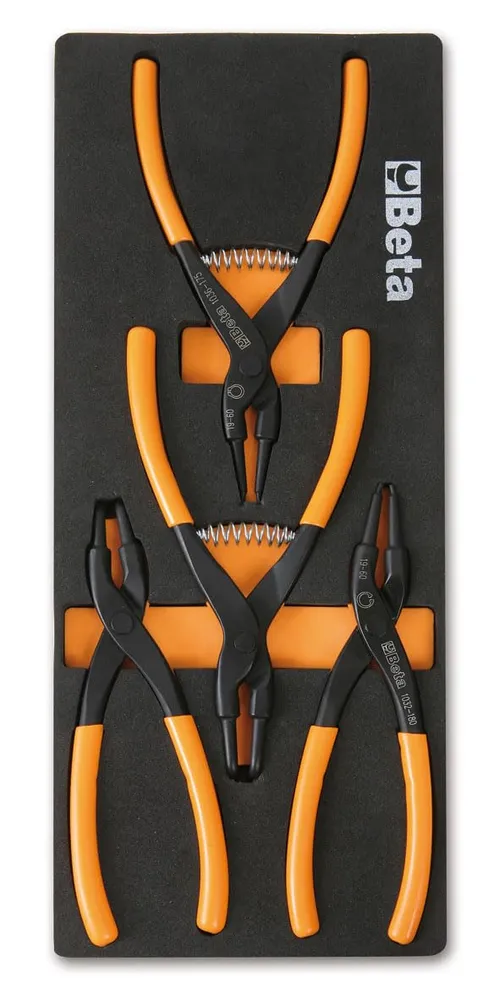 Beta - Set 4 Pinze Per Anelli Seeger M145 Termoformato Morbido