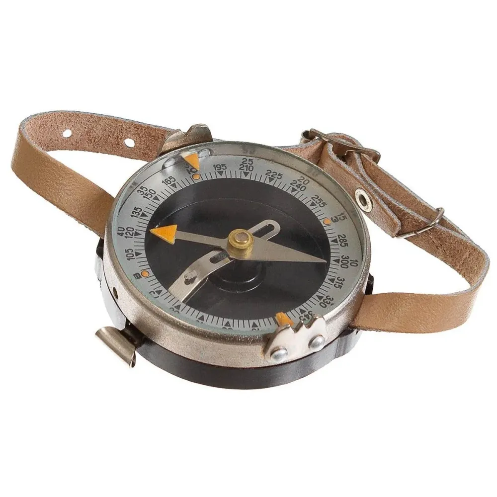 Bracciale militare originale ceco Bussola Mappa Misura cinturino pelle marrone