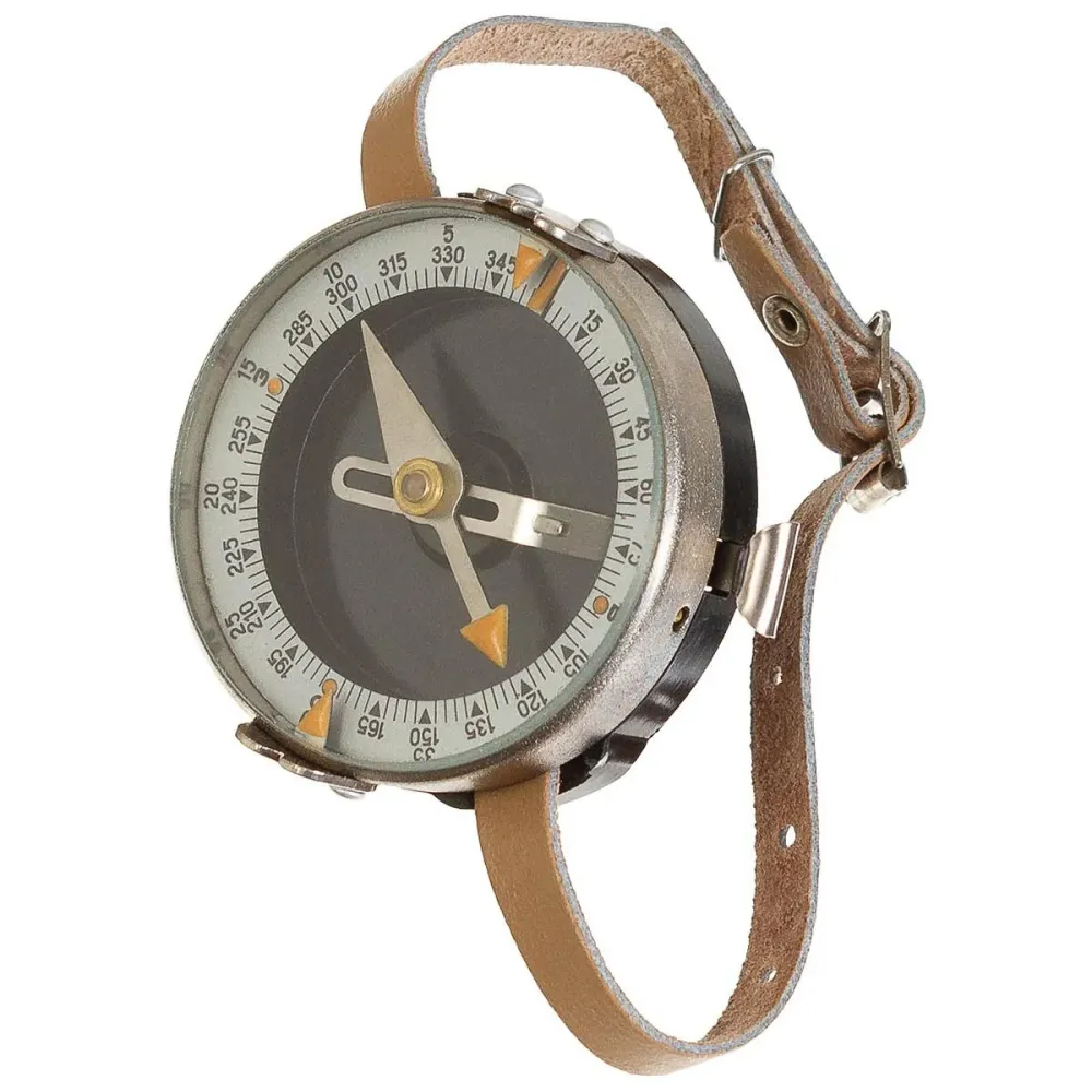 Bracciale militare originale ceco Bussola Mappa Misura cinturino pelle marrone