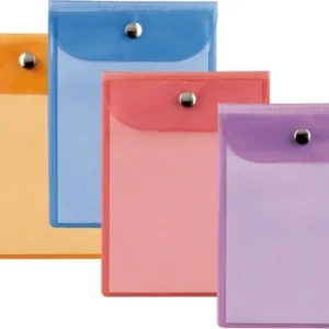 Busta con bottone Press 5 Color - PVC - 13x18 cm - colori assortiti - Sei Rota [multipack] 40 pezzi