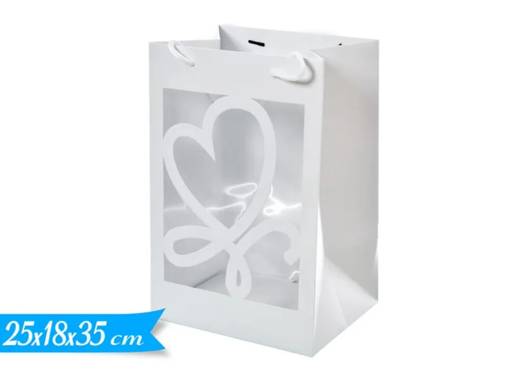 Busta con finestra trasparente 25x35x18cm bianca