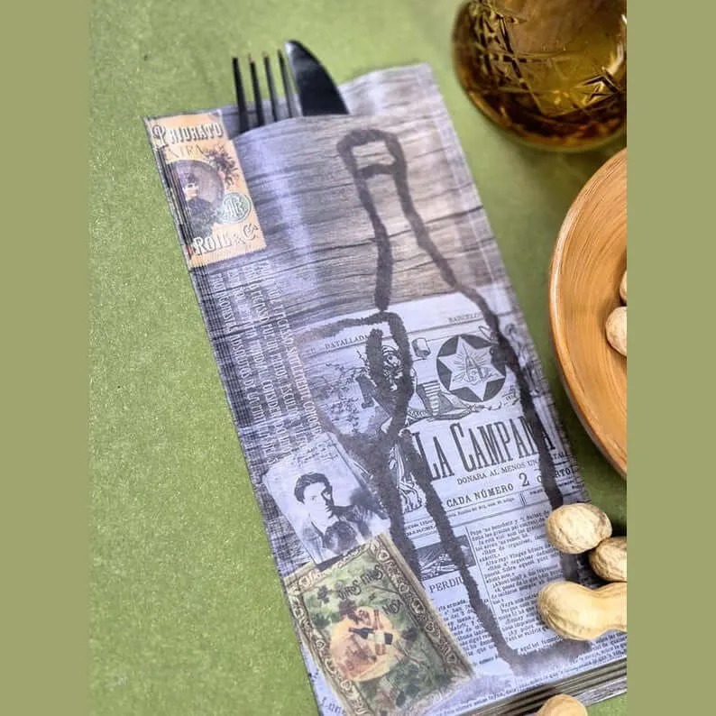 Busta portaposate Winery con tovagliolo Busta portaposate Vino sabbia carta paglia con tovagliolo Airwave – 1000 pz.