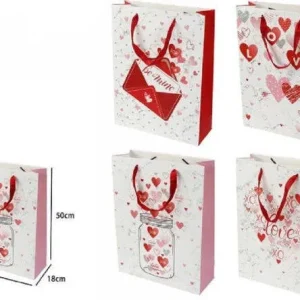 Busta Da Regalo Sacchetto San Valentino 38 X 50 X 18 Cm 71090 Fantasie Assortite