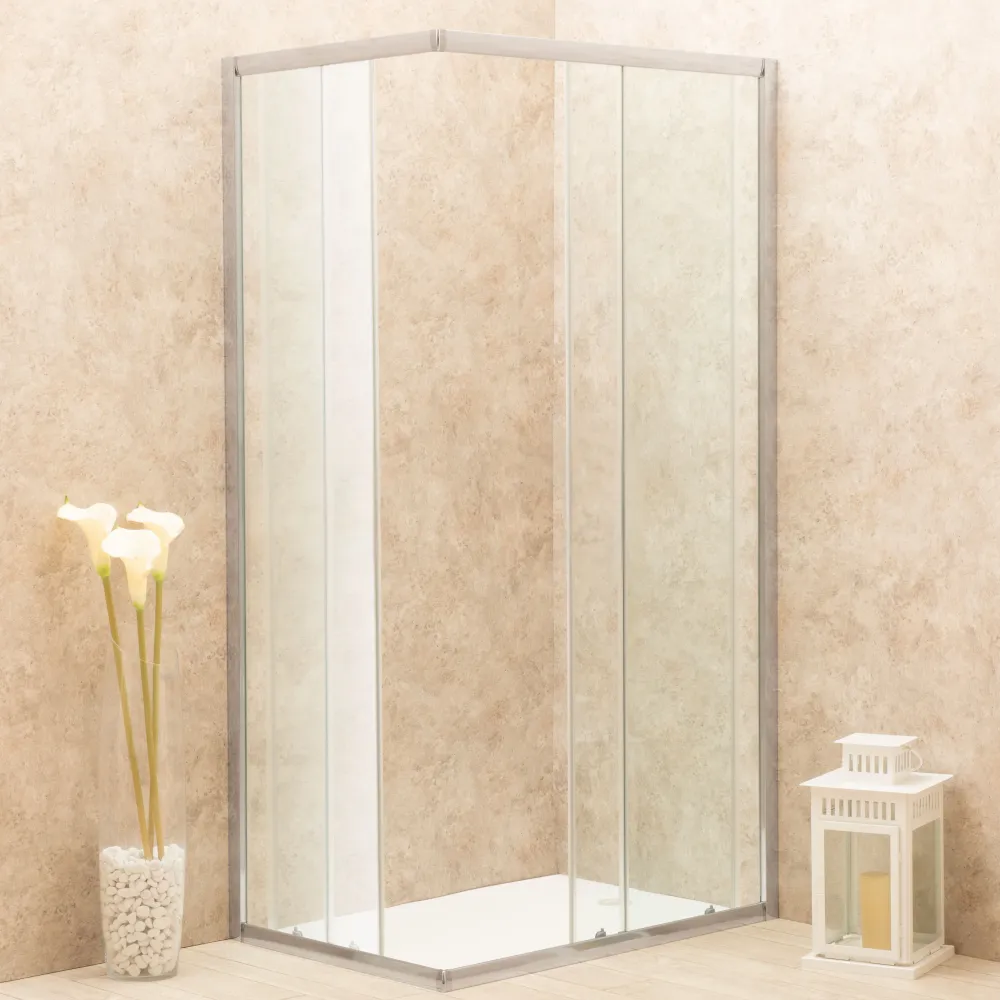 Cabina Doccia Regolabile Reversibile 85x104cm Vetro 6mm Trasparente