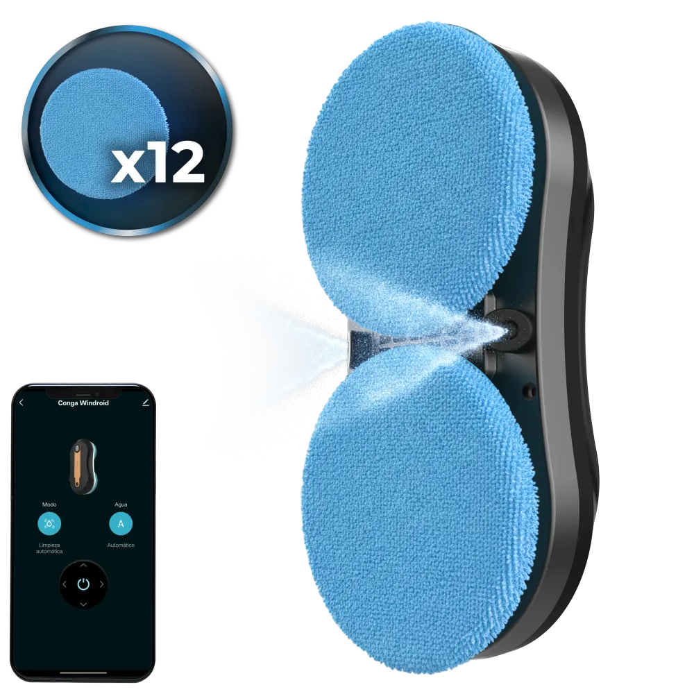 Cecotec Conga Windroid W10 Doppio Spray Pulisci Vetri Automatico con 4 Modalità e Nebulizzazione Laterale