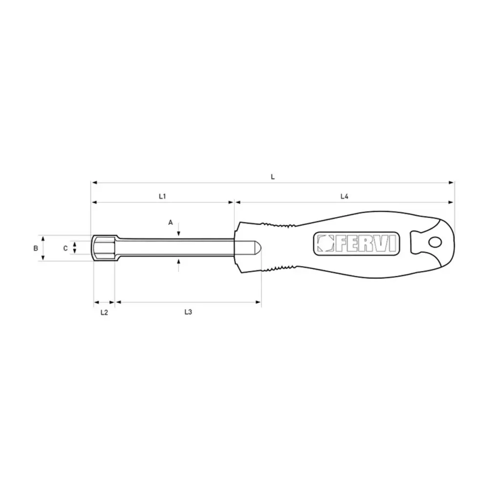 Chiave bussola con impugnatura 10 mm Fervi