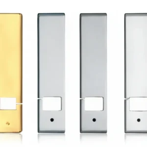 Copriavvolgitore Rettangolare C/ Taglio Laterale Modello Eko Ottone- - Mm.53X240H. Ottone Lucido - 2 Pezzi
