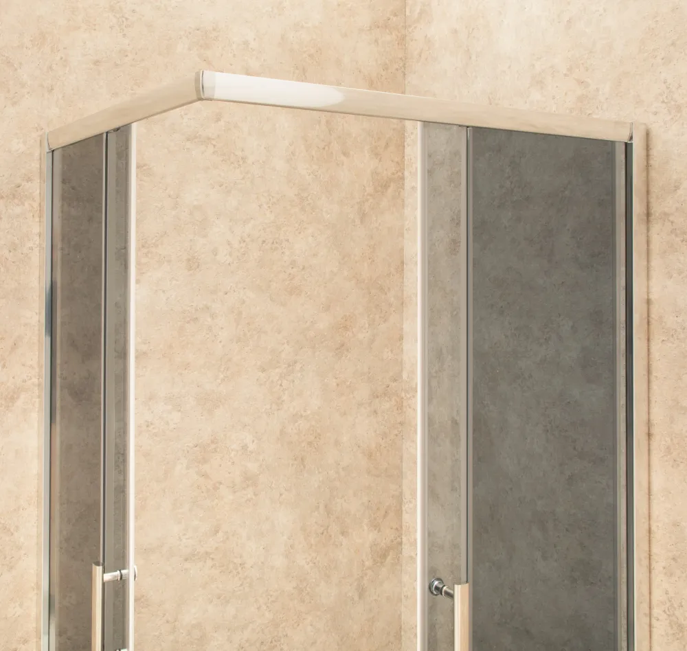 Doccia 74x106cm Regolabile Reversibile Vetri Fume' 6mm Telaio Alluminio