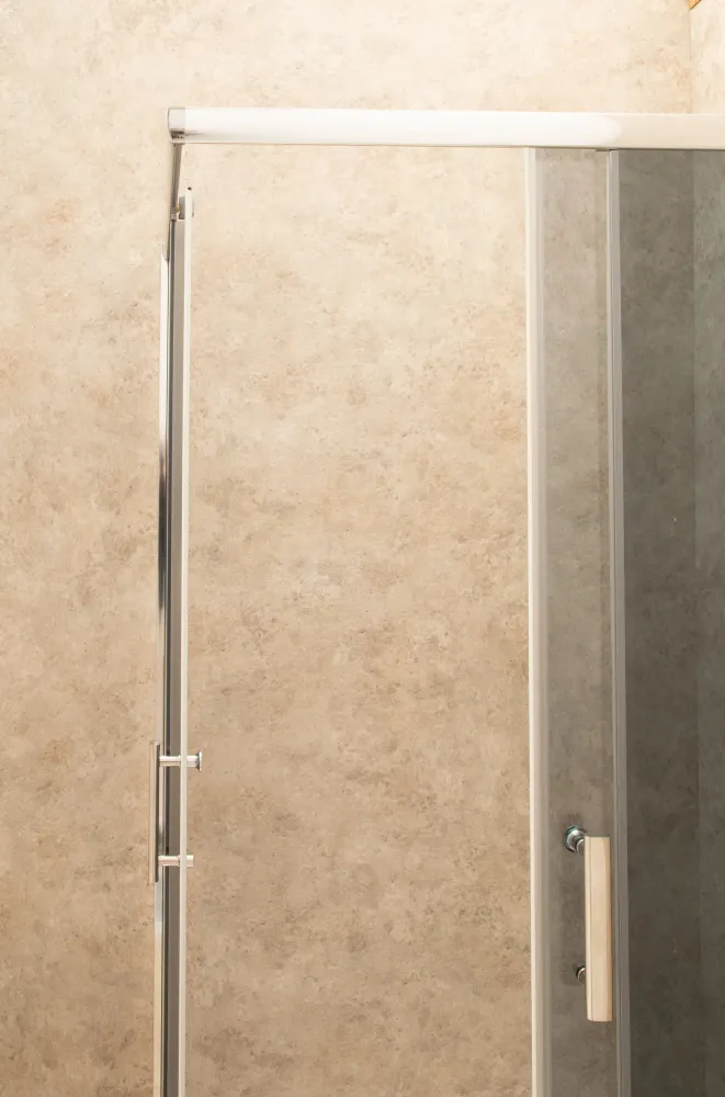 Doccia 84x104cm Regolabile Reversibile Vetri Fume' 6mm Telaio Alluminio