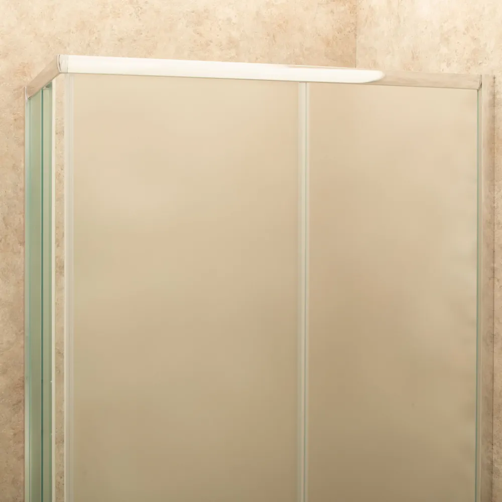 Doccia Regolabile 71x108cm Reversibile Vetri Satinati 6mm Telaio Alluminio
